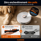 Robot Aspirateur Laveur Intelligent  8000 Pa Navigation LiDAR 360° Serpillères auto-séchante vidange automatique  –CLENOID P20 PRO