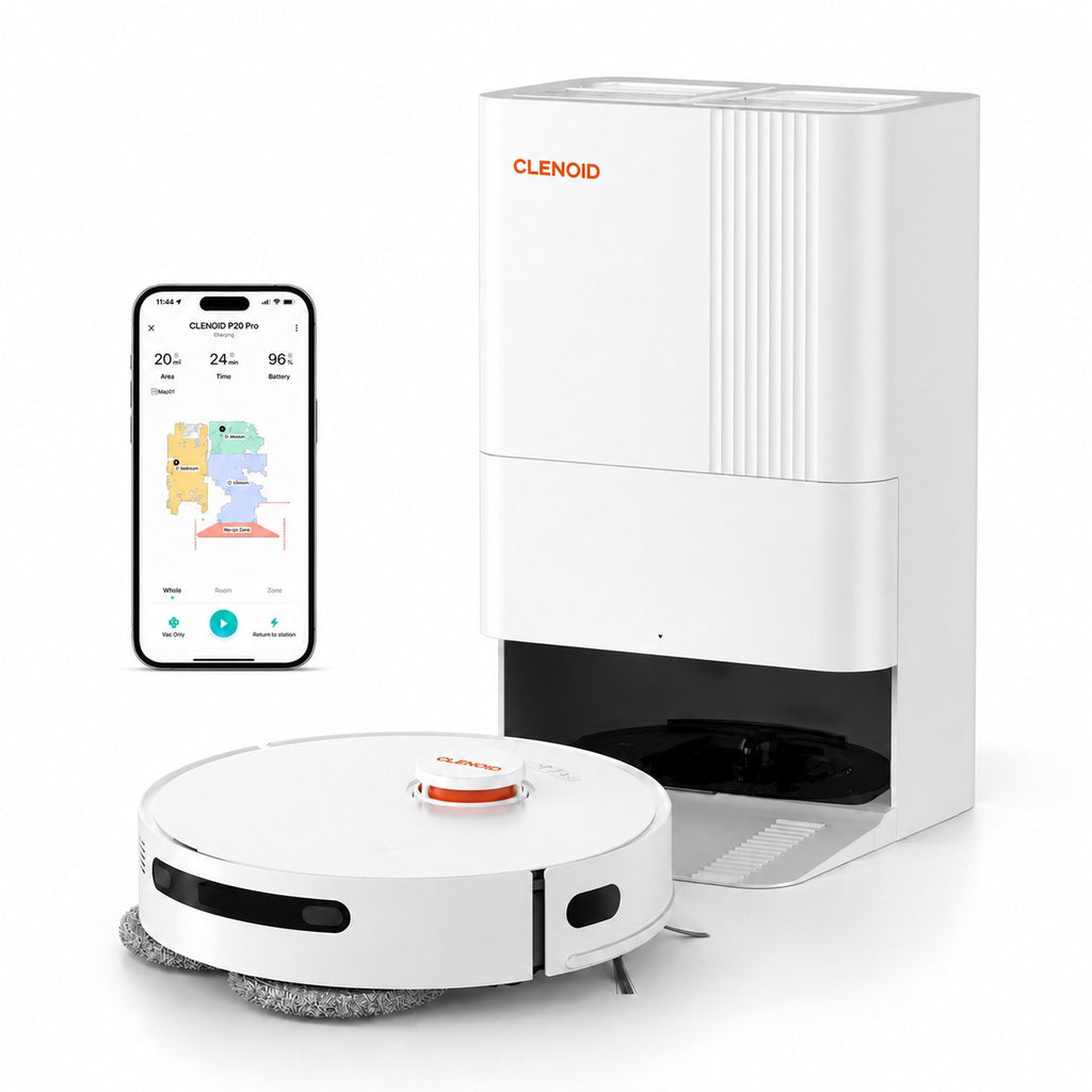 Aspirateur Robot Laveur Intelligent Serpillères auto-séchante Station Tout-en-Un –CLENOID P20 PRO