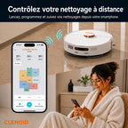 Robot Aspirateur Laveur Intelligent  8000 Pa Navigation LiDAR 360° Serpillères auto-séchante vidange automatique  –CLENOID P20 PRO
