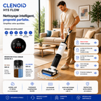 Aspirateur Laveur Sans Fil Puissant Léger Autopropulsé Séchage De Brosse  à Air Chaud Autonettoyant Ecran Led Alertes Vocal - CLENOID H15 FLOW