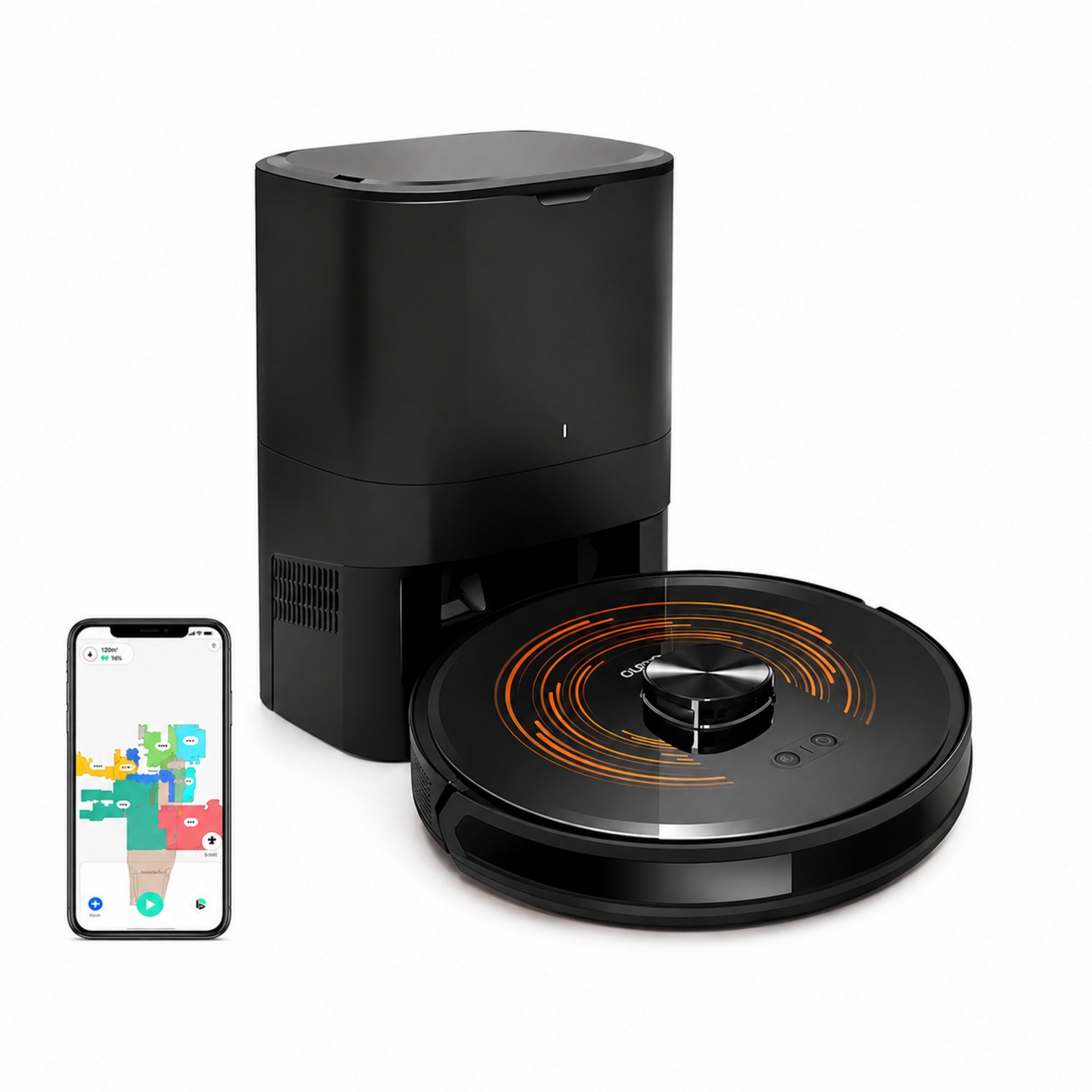 Robot Aspirateur Laveur Intelligent Aspiration puissante Poils d'animaux  application mobile  –  CLENOID V30.
