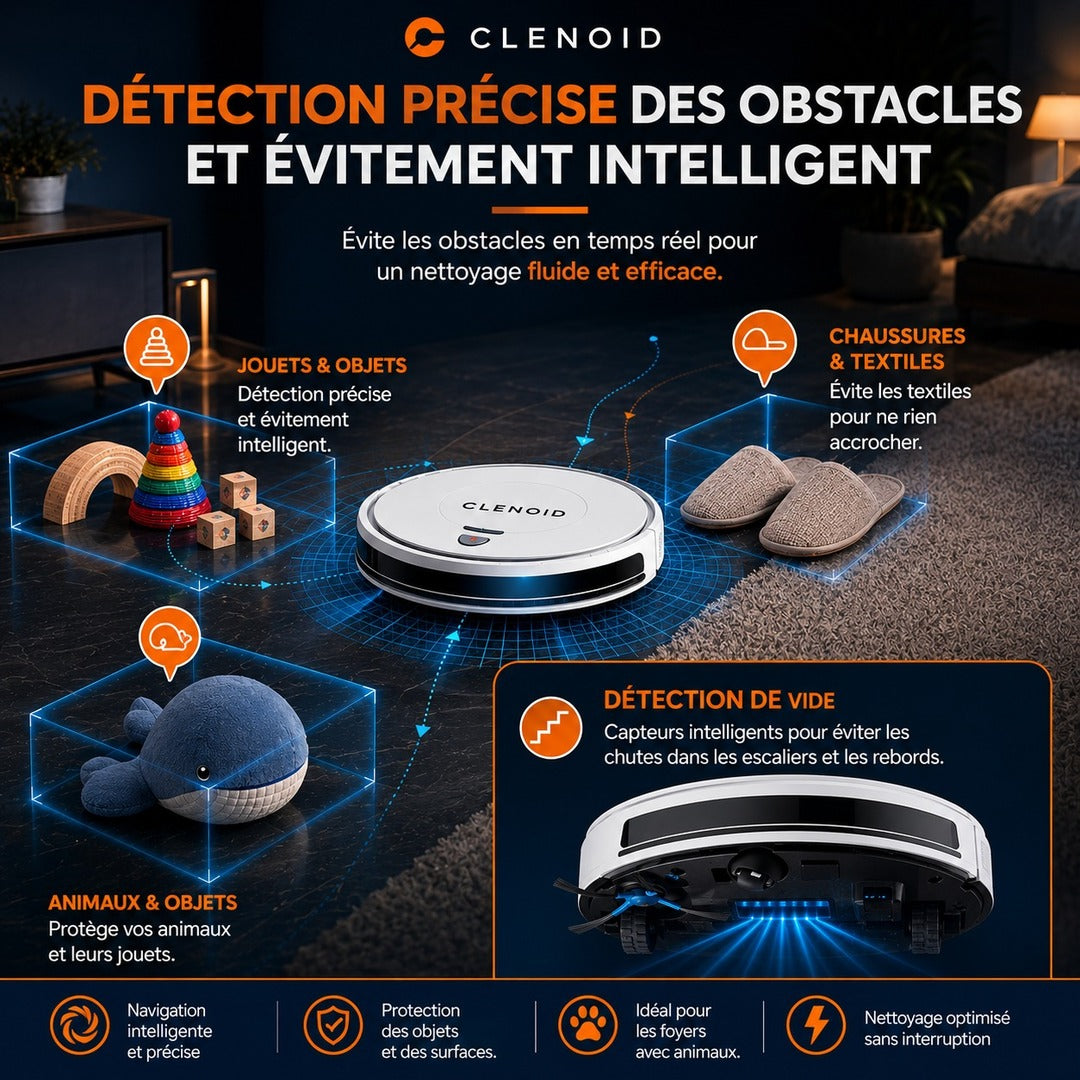 Robot Aspirateur Laveur Compact Efficace Puissante Accessible – CLENOID X2