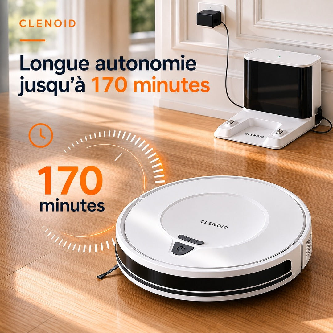 Robot Aspirateur Laveur Compact Efficace Puissante Accessible – CLENOID X2