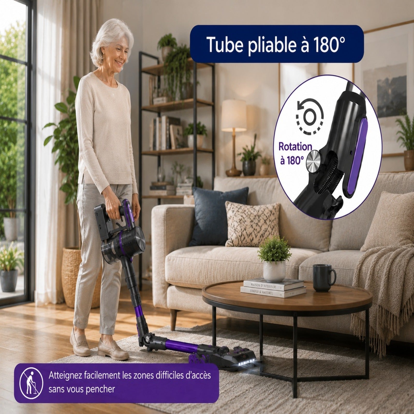 Aspirateur Balai Sans Fil, Pliable, Grande Autonomie – CLENOID FLEX X9 PRO