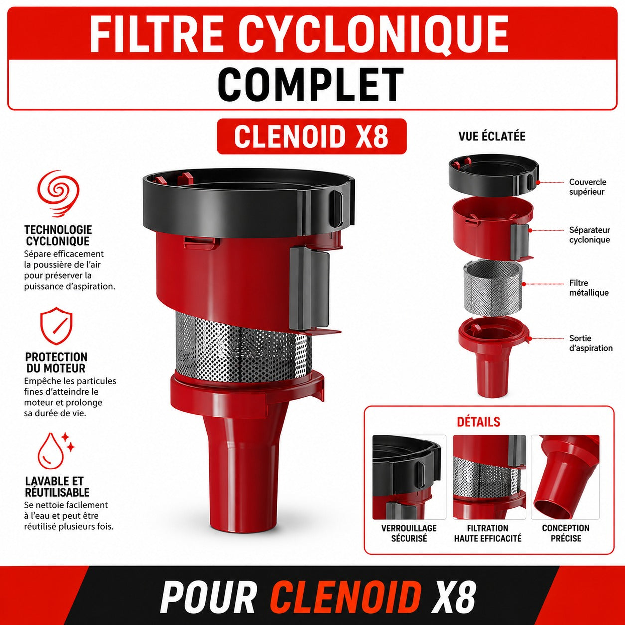 Filtre cyclonique complet CLENOID X8