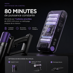 Aspirateur Balai Sans Fil Puissant Extensible Grande Autonomie Écran LED – CLENOID X8