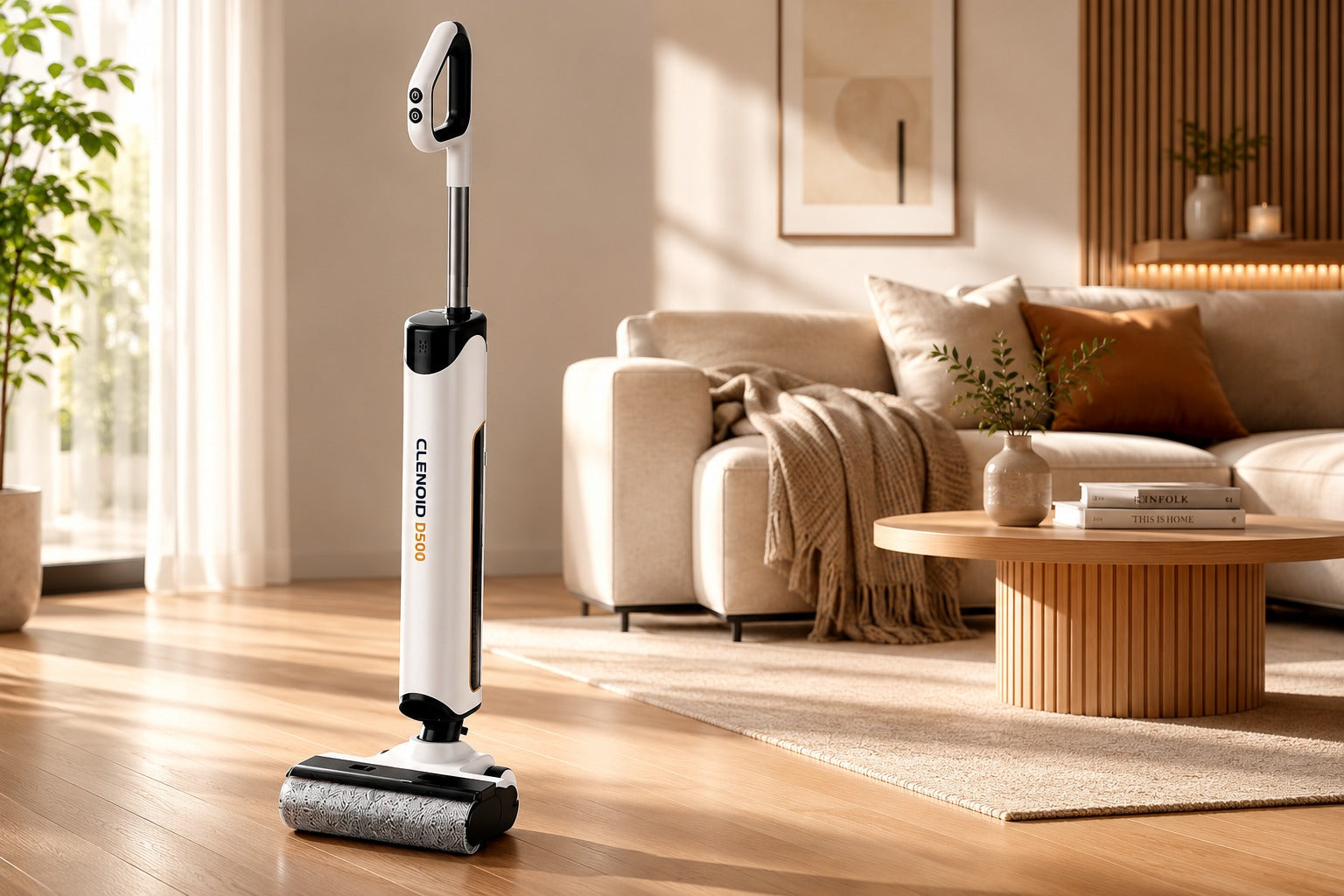 Aspirateur Laveur Sans Fil Puissant Léger Nettoyage 180° Autonettoyant  Séchage De Brosse  à Air Chaud- CLENOID D500